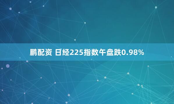 鹏配资 日经225指数午盘跌0.98%