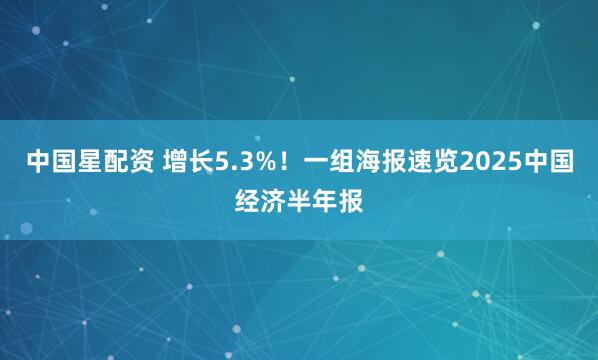 中国星配资 增长5.3%！一组海报速览2025中国经济半年报